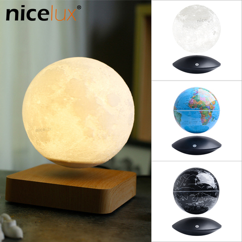 Lámpara de Luna levitante magnética 3D, luz de noche giratoria, inalámbrica, LED, Bola de constelación, lámpara flotante, regalos de novedad ► Foto 1/6