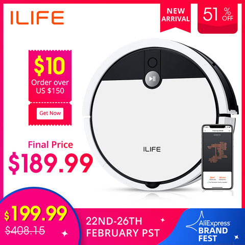 ILIFE-Robot aspirador inteligente V9e, 700ML, caja de polvo, WIFI, control por aplicación, succión potente, 110 minutos de tiempo de ejecución ► Foto 1/1