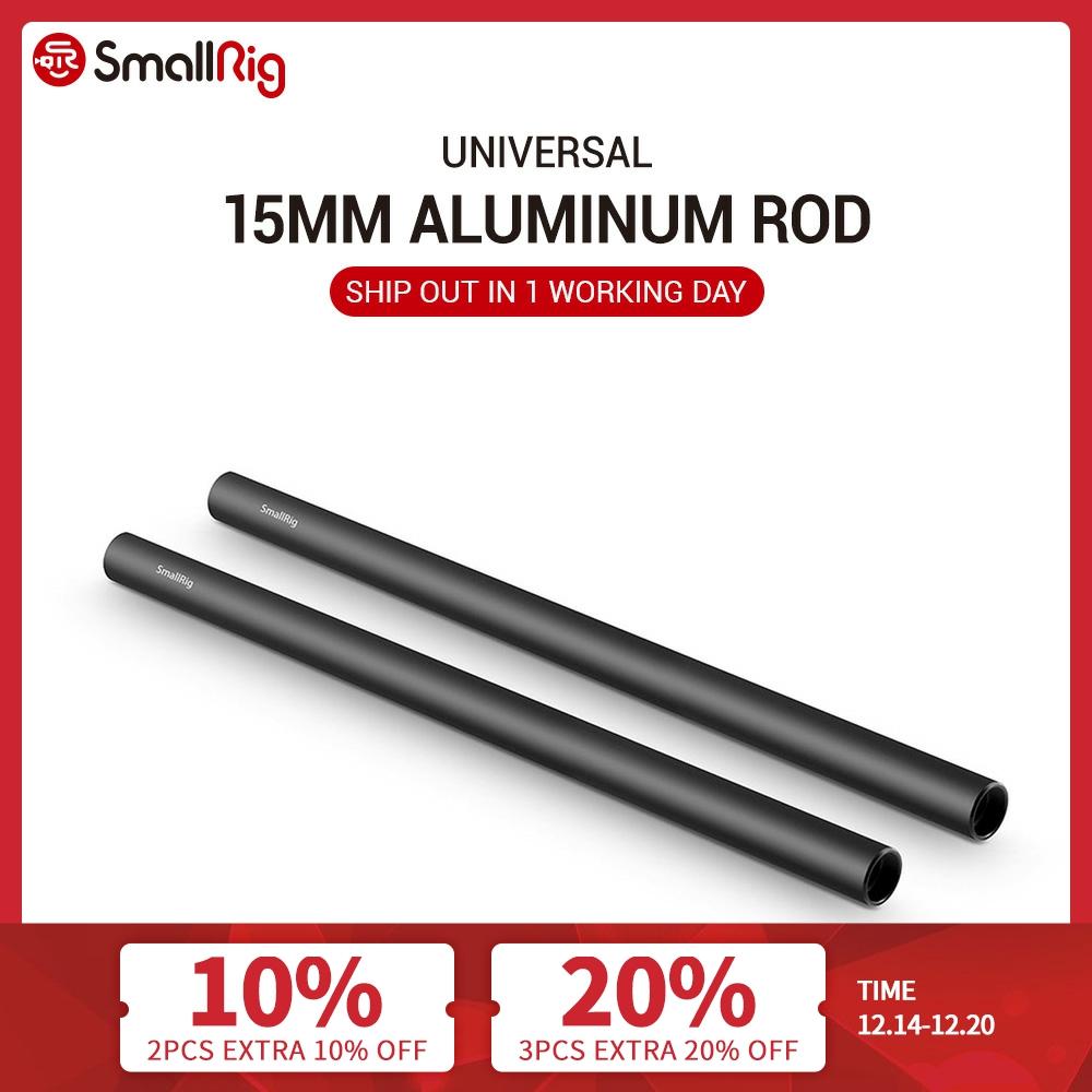 SmallRig 15mm de aleación de aluminio de barras 30 cm/12 pulgadas de largo para cámara Dslr 15mm barras cámara de sistema varilla color negro (paquete de 2). 1053 ► Foto 1/6