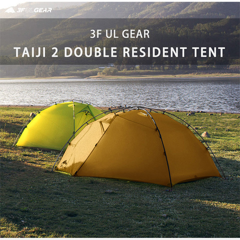 3F UL GEAR Tai Chi2 verde y blanco 3-4 temporada tienda de campaña 15D Nylon Fabic doble capa impermeable carpa para 2 personas ► Foto 1/6