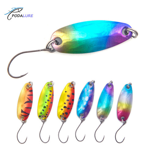 Señuelos de cuchara pintados multicolor, cebos de pesca duros, 2,5g/3cm ► Foto 1/6