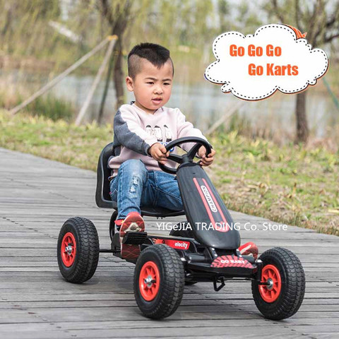 Pedal Go Kart para niños, con ruedas de goma inflables, bicicleta de ejercicio de 4 ruedas ► Foto 1/6