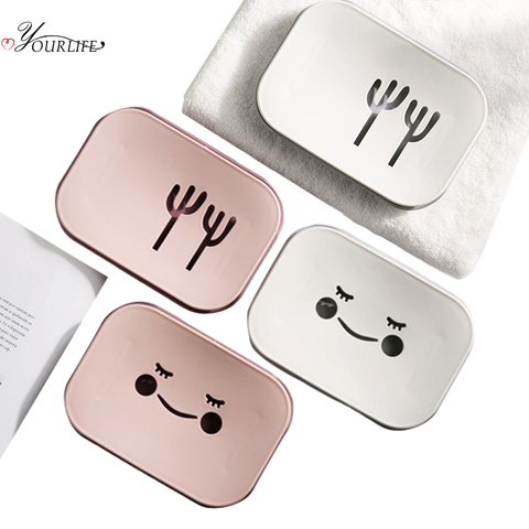 OYOURLIFE-jabonera doble de dibujos animados desmontable para baño, funda antideslizante para jabón, soporte para esponja, accesorios de baño ► Foto 1/6