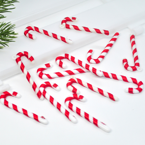 Taburete colgante con forma de bastón de caramelo para árbol de Navidad, 24 Uds., adornos para el hogar, juguetes infantiles para cortar tartas ► Foto 1/6