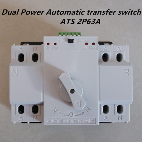 Interruptor de transferencia automática tipo MCB de 2P, 63A, 230V, Interruptor de transferencia automática de doble potencia ► Foto 1/6