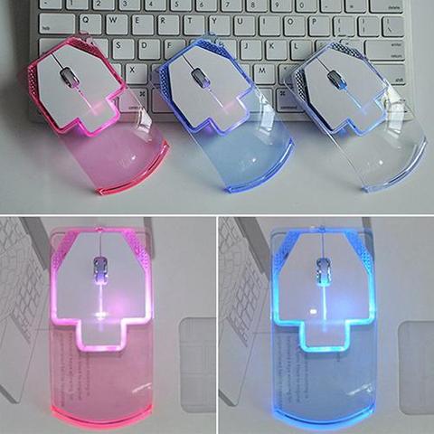 Ratón óptico ultradelgado para ordenador portátil, Mouse transparente de 2,4 GHz, inalámbrico, luminoso, creativo ► Foto 1/6