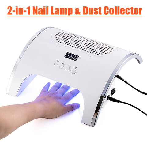 Colector de polvo para uñas, lámpara de uñas 2 en 1 de 80W/40W, aspiradora para arte de uñas con ventilador grande, Gel UV, colector de polvo para uñas ► Foto 1/6