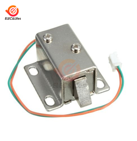 Cerradura electrónica de válvula solenoide DC12V 350mA, puerta de captura para armario de archivos, armario de almacenamiento, cajón pequeño de Cerradura de perno eléctrico ► Foto 1/6