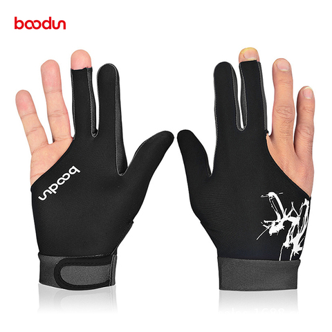 Boodun-guantes de billar de tres dedos para hombre y mujer, accesorio de mano izquierda y derecha para billar, 1 Uds. ► Foto 1/6