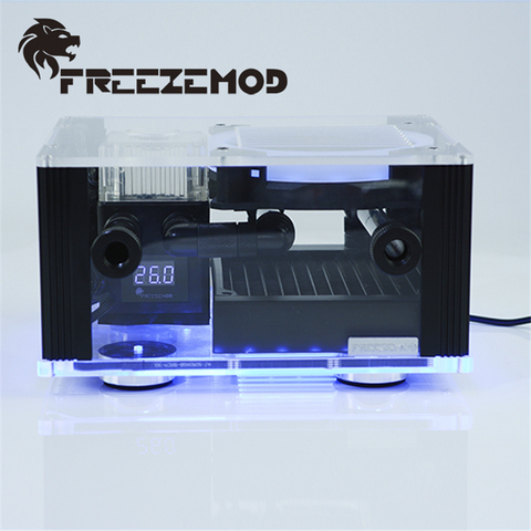 FREEZEMOD-refrigeración por agua BOX-12YT, caja inteligente integrada de alta calidad con pantalla de temperatura y efecto RGB ► Foto 1/6