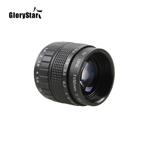 GloryStar-lente de película de TV CCTV F1.4 de 50mm, montaje en C y anillo Macro para cámara DSLR Canon EOS EF EFS 5D 6D 7D II III 70D 80D C-EOS ► Foto 1/6