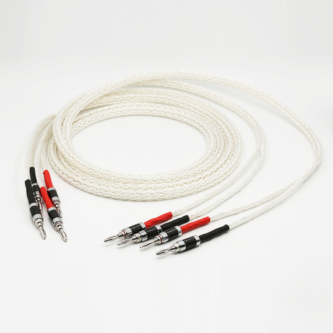 8AG 8N-Cable de altavoz chapado en plata individual, conector Banana, Cable de Audio ► Foto 1/6