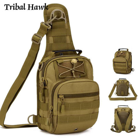 Bolso de hombro táctico de nailon para hombre, mochila Molle militar de camuflaje, cabestrillo para pesca, Camping, caza, senderismo, impermeable ► Foto 1/6