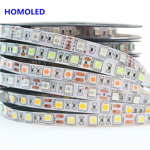 Tira Flexible e impermeable de luces Led de luz Led IP65 SMD, 5M, 5630/5050/2835 CC, 12V, blanco cálido, amarillo, rojo, verde, azul, RGB ► Foto 1/6
