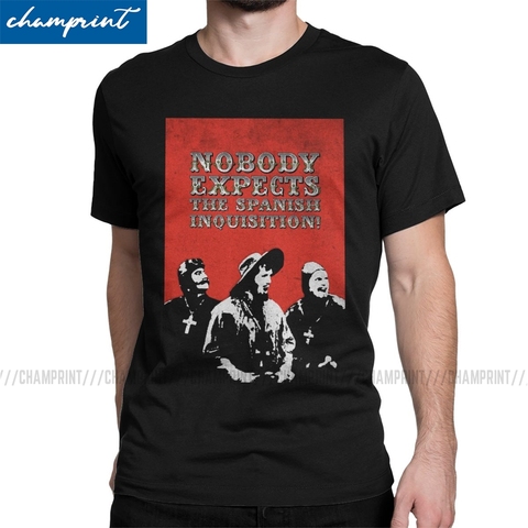 Camiseta de la Inquisición española para hombre, Camiseta de algodón con estampado Vintage de Monty Python y el Santo Grial ► Foto 1/6