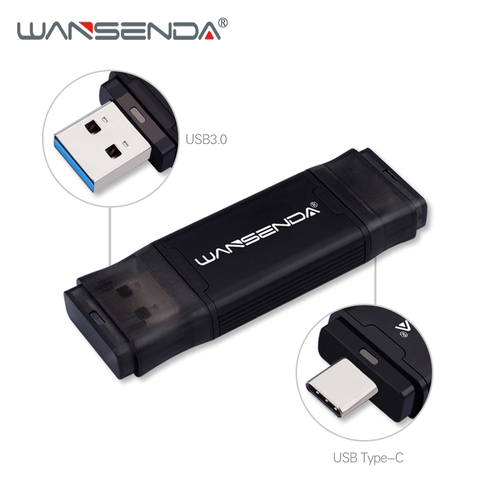 WANSENDA-TYPE-C unidad Flash USB 3,0, memoria USB tipo c/PC de almacenamiento externo, 512GB, 256GB, 128GB, 64GB, 32GB, 16GB ► Foto 1/6