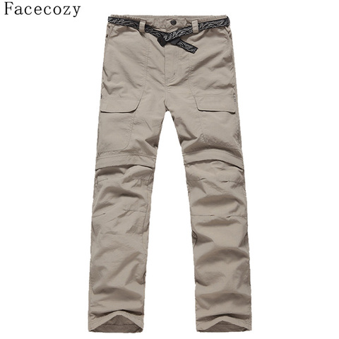 Facecozy nuevo verano hombres de secado rápido senderismo Trekking Pantalones Hombre extraíble Camping pantalones al aire libre Ultra-delgada de pesca Pantalones ► Foto 1/5