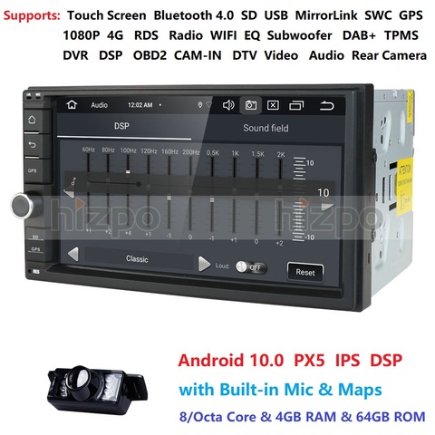 Radio con GPS para coche, reproductor Multimedia con Android 10,0, 7 pulgadas, ocho núcleos, 4 GB de RAM, 64 GB de ROM, Universal, doble 2 Din, Audio estéreo, para Nissan ► Foto 1/6