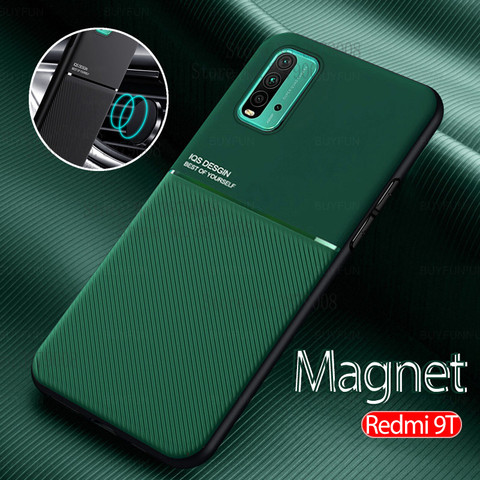 Redmi9t-funda con soporte magnético para coche, carcasa de cuero para xiaomi redmi 9 t, redmi 9 t, redmi9 t, t9, nfc, redme, redmy 9 t ► Foto 1/6