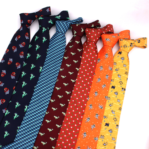 Corbata con estampado de Aniaml para hombre, corbatas clásicas con estampado de dibujos animados, corbata de 9 CM de ancho para fiesta de boda ► Foto 1/6