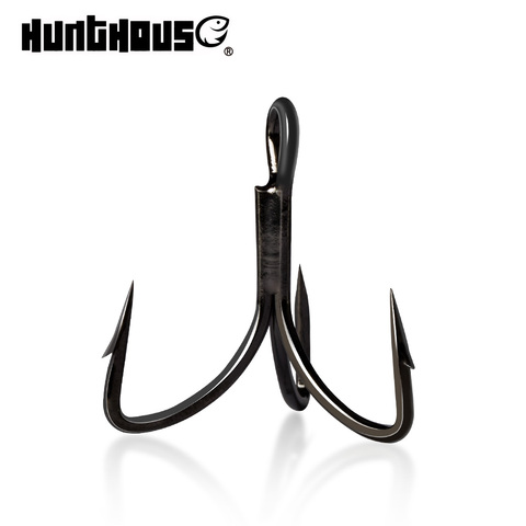 Hunthouse-anzuelos triples de carbono para pesca, camisetas de pesca 1/0 #2 #4 #6 # para señuelo de pescado de acero inoxidable ► Foto 1/6