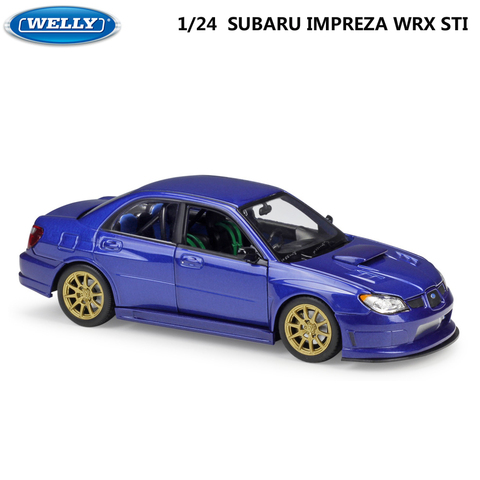 WELLY-coche a escala 1:24, SUBARU WRX STI, simulador de Metal clásico, coche de aleación, coche deportivo para niños, colección de regalo ► Foto 1/5