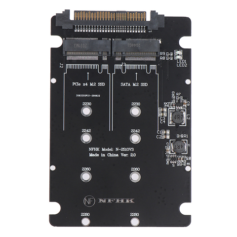 Adaptador convertidor SATA M.2 SSD a SATA NVMe M.2 NGFF de 2,5 