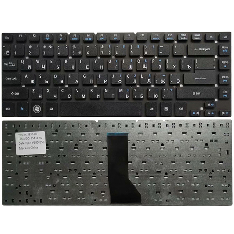 Teclado ruso para teclado negro Acer Aspire 3830, 3830G, 3830T, 3830TG, 4830, 4830G, 4830T, 4830TG, V3-471, RU ► Foto 1/5