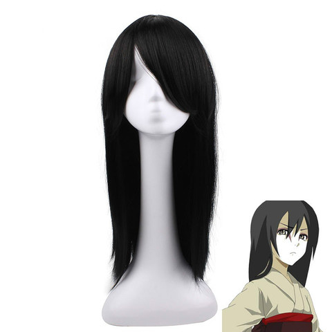 Orochimaru Hyuga Neji, negro recto sintético largo pelo flequillo completo de alta temperatura de fibra de la concha pelucas completas ► Foto 1/6