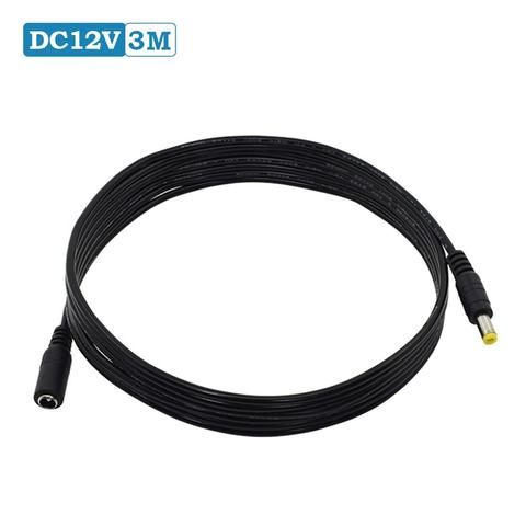 Cable de extensión de alimentación BESDER estándar DC12V 3 metros/enchufe Jack de 10 pies 5,5mm x 2,1mm Cable de extensión de enchufe macho para cámara CCTV de 12V ► Foto 1/6