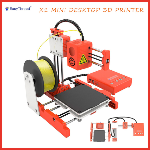 Easythreed X1 Mini impresora 3D de escritorio 100*100*100mm Tamaño de impresión una tecla de impresión regalo de educación de padres e hijos tarjeta TF filamento PLA ► Foto 1/6