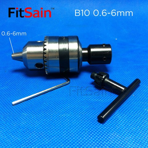 FitSain. B10 0,6-6mm mini taladro chuck eje motor 4mm/5mm/6 MM/8mm conectar barra de herramientas accesorios Taladro ► Foto 1/3