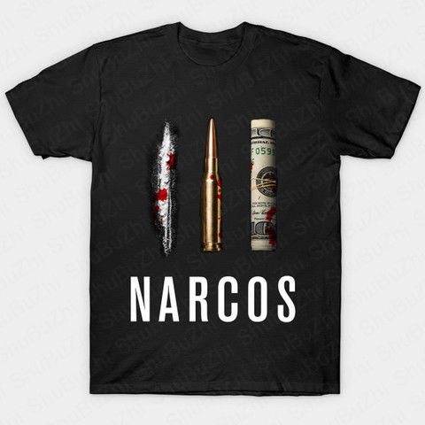 Los hombres Narcos Pablo Escobar Camiseta de algodón de cuello redondo de Hip Hop camisetas Tops de verano de marca de moda hombre Camiseta Tamaño del euro envío de la gota ► Foto 1/6