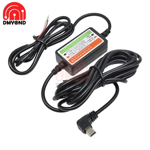 DC 12V-23V Mini USB Cable de DVR adaptador de cargador de coche de alambre duro DVR Hardwire Kit para la cámara grabadora DVR dedicado Caja De Alimentación ► Foto 1/6