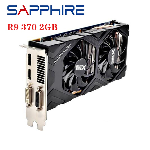 SAPPHIRE-tarjetas gráficas R9 370, 2GB, GPU, para AMD Radeon, R9370, 2GB, ordenador de escritorio, Juegos de ordenador, HDMI, DVI, segunda mano ► Foto 1/6