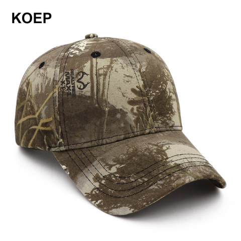 KOEP nuevo al aire libre de la selva de pesca de béisbol sombrero de hombre de la gorra de caza de camuflaje sombrero Casquette hueso árbol de algodón de camuflaje padre Snapback gorras ► Foto 1/6