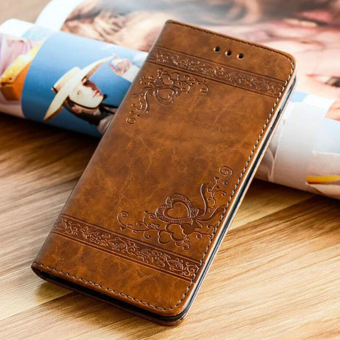 Funda de cuero con flores en relieve para Xiaomi Redmi Note 8 Pro funda Retro magnética cartera para Redmi Note 7 Pro bolsa de teléfono ► Foto 1/6