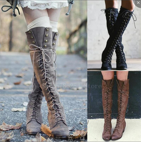 Botas de Caballero del traje Medieval para mujer, zapatos Larp de Cosplay vikingo de cuero PU, botas de Cosplay de lujo para fiesta de Carnaval Steampunk ► Foto 1/5