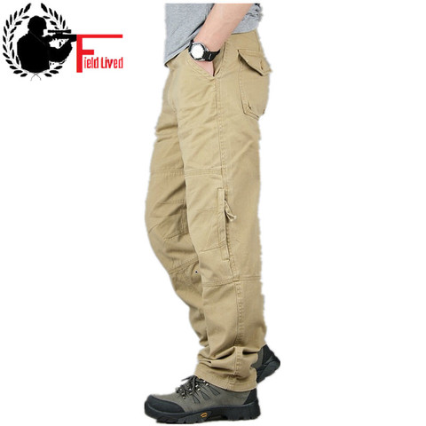 30-40 de los hombres de alta calidad de carga pantalón Casual holgados de los hombres táctico pantalón Multi bolsillo militar general de hombre al aire libre pantalón largo ejército ► Foto 1/6