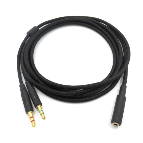 3,5mm 2 en 1 juego de auriculares de Audio-Extender Cable para HyperX Cloud II/Alfa-/nube vuelo/auriculares Core para computadora Universal ► Foto 1/6