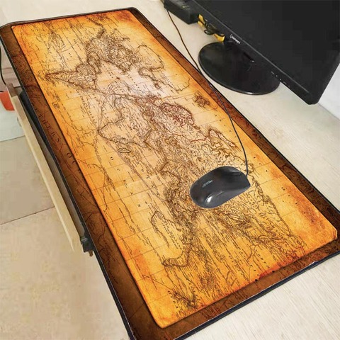 MRGBEST gran Lockedge mapa del mundo almohadilla para ratón ordenador portátil ordenador alfombrilla de práctica cojín de escritorio de oficina superficie de reposo 90x40MM ► Foto 1/6