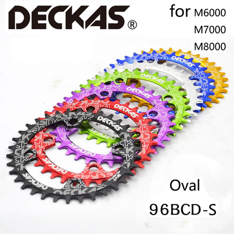 Anillo de cadena ancha y ovalada Deckas, bicicleta de montaña MTB 96 BCD 32T/34T/36T/38T, piezas de plato dentado, accesorios de bicicleta ► Foto 1/6