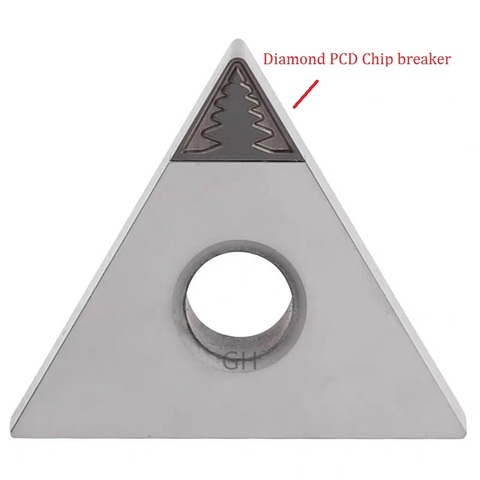 Disyuntor de Chip PCD de diamante CNC, herramienta de torneado interno, cortador de carburo, cuchillas abrasivas TNMG160404 VCGW VCGT160404, 1 ud. ► Foto 1/6
