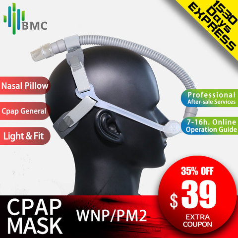 BMC PM/P2 Nasal mascarilla con almohadillas luz peso dormir máscara CPAP Para Roncar máquinas médicas S/M/L tres suave cojines ► Foto 1/5