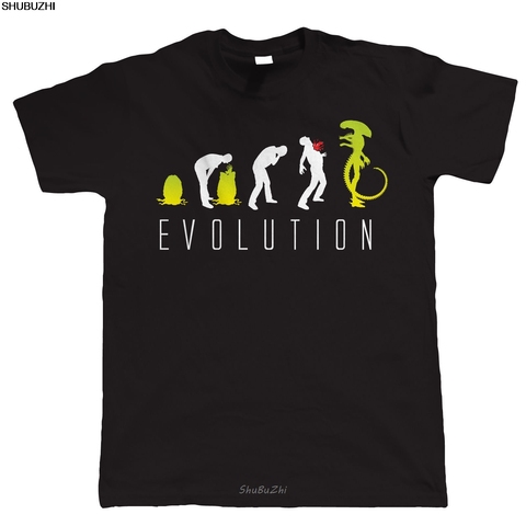 Camiseta de algodón para hombre, camisa divertida de la evolución de Alien, de marca de verano, talla europea, sbz3306, envío directo ► Foto 1/6