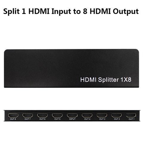 Convertidor HDMI de 1x8 con salida 1x8, divisor HDMI con pantalla dividida para DVD, PS3, Xbox, HDTV 4K con adaptador de corriente ► Foto 1/6