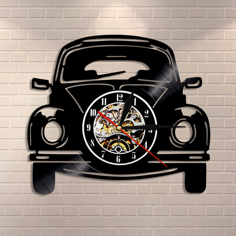 Reloj de pared Retro para coche, Reloj clásico de registro de vinilo para automóvil, reloj de pared artístico moderno para amantes del coche, decoración para dormitorio, garaje ► Foto 1/6