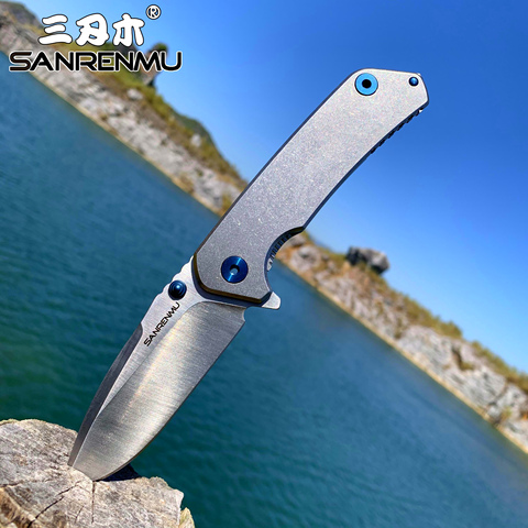 SANRENMU llavero SRM 9008 12C27 hoja rodamiento Flipper al aire libre supervivencia básicos de caza de rescate bolsillo Cuchillos plegables ► Foto 1/6