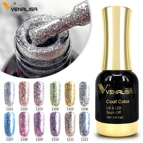 Venalisa 12 ml de Gel de esmalte de uñas Super brillante efecto Gel de uñas perfecto remojo LED UV color de uñas papel de aluminio cromado Gel polaco ► Foto 1/6