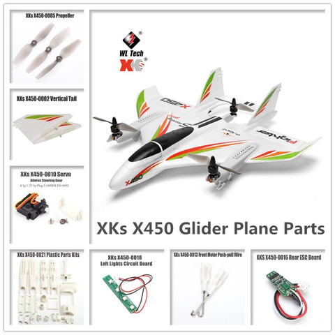 WLtoys-piezas de repuesto de avión XKS X450 RC Glider, placa de circuito, Servo, hojas traseras, tornillo, carcasa, hélice, receptor, ESC ► Foto 1/6